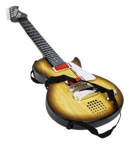 Elektryczna Gitara dla dzieci 3+ imitacja drewna + Słuchawki z mikrofonem + Dźwięki Światła